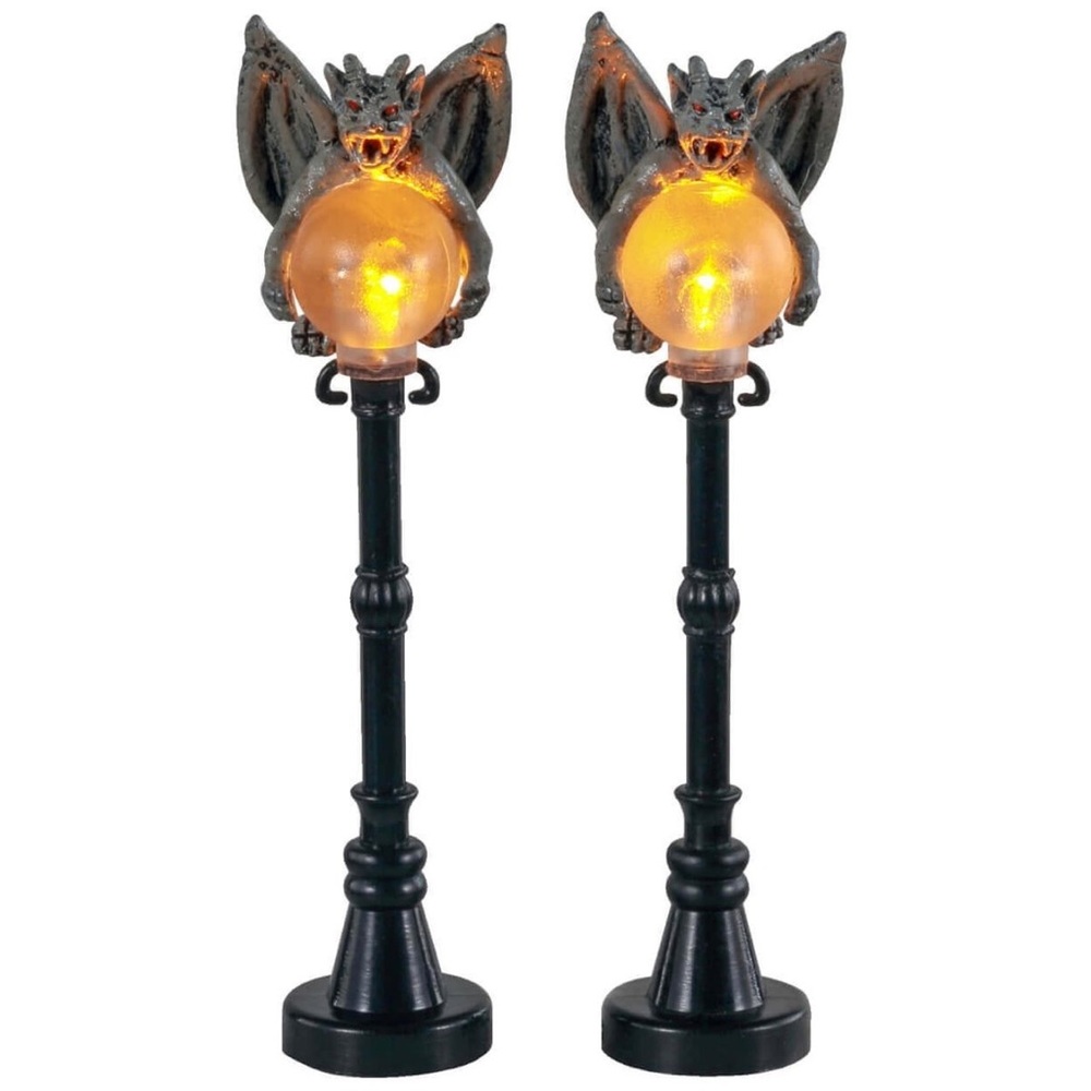Lemax spooky town gargoyle light up lamp posts